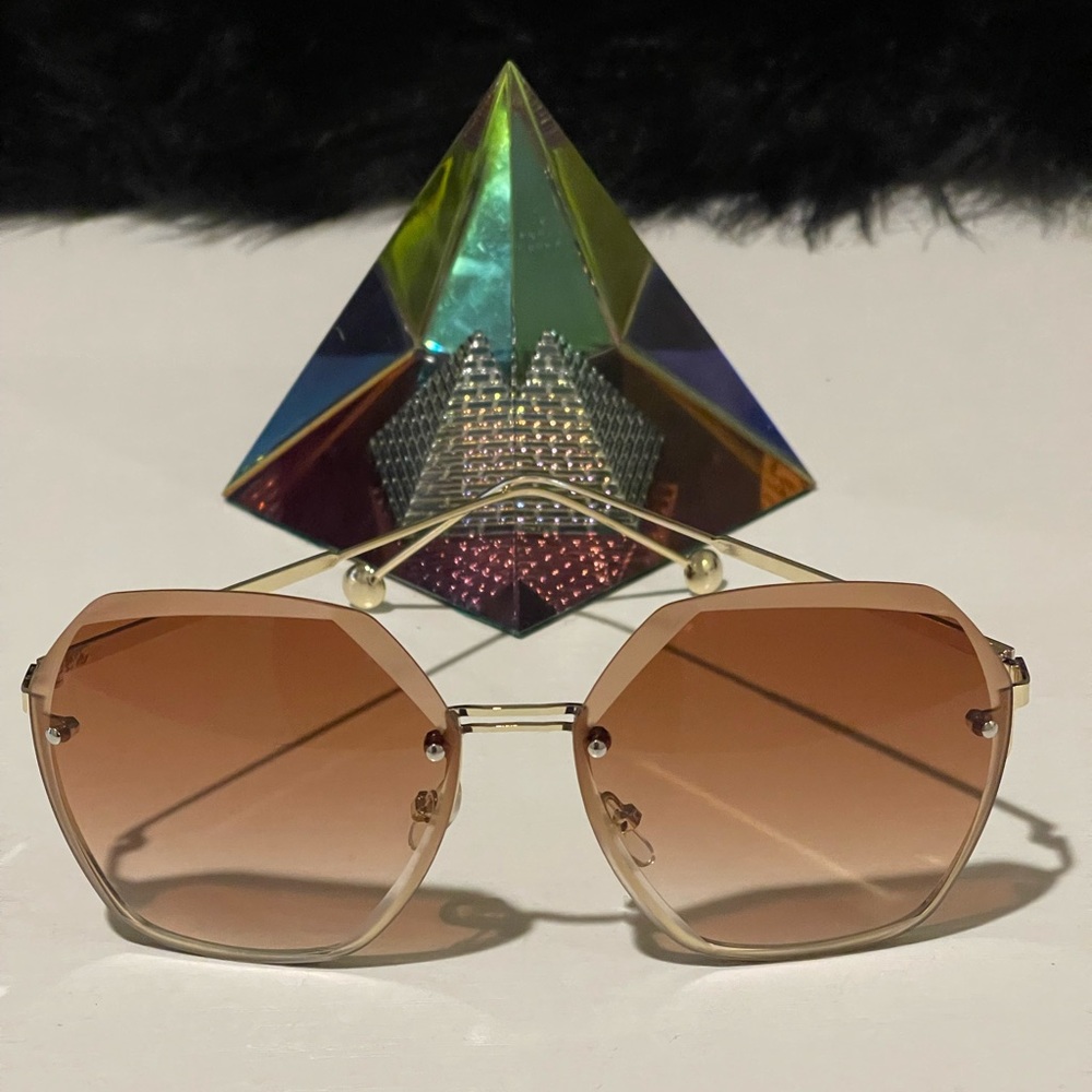 New Metal Frame Women Oversized Fashion Sunglasses